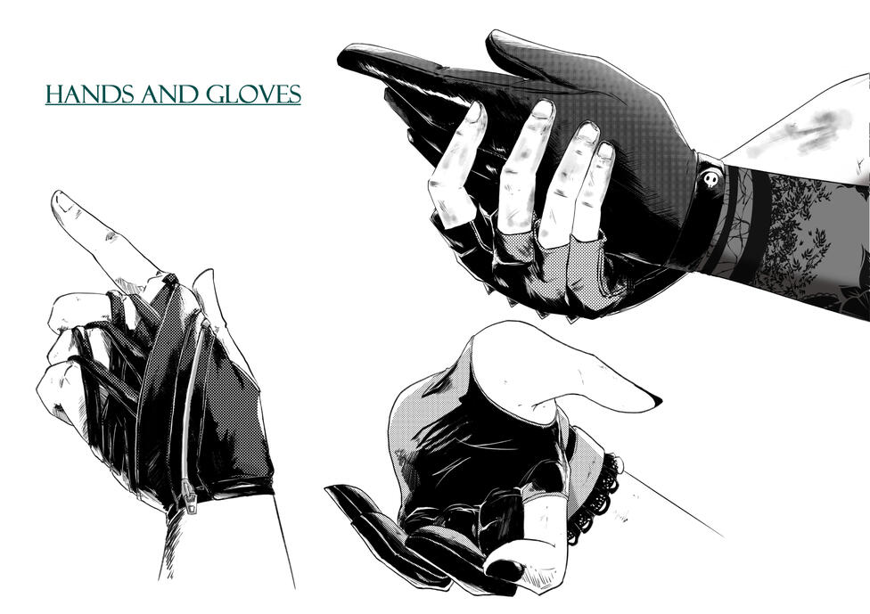 Hands and gloves